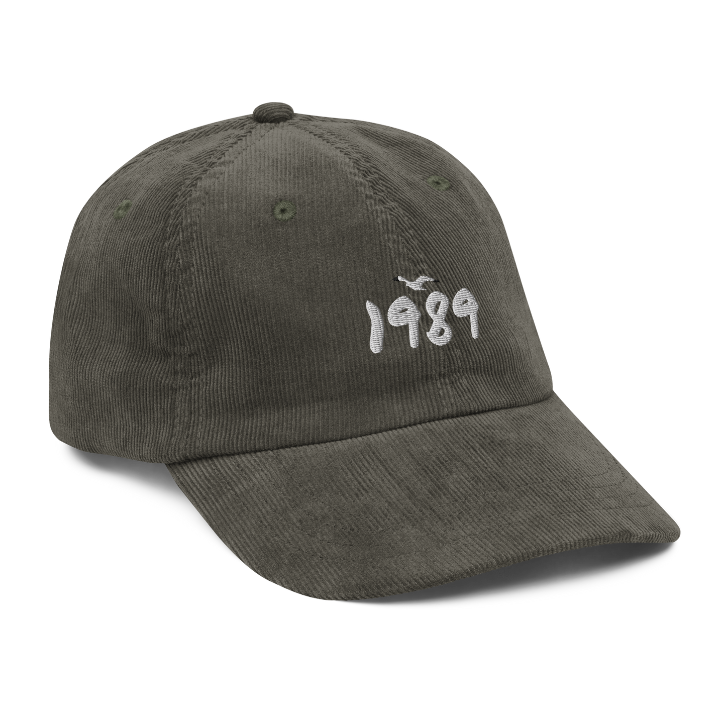 Taylor Swift 1989 album inspired olive hat with white 1989 embroidery, aesthetic Swiftie merchandise cap
