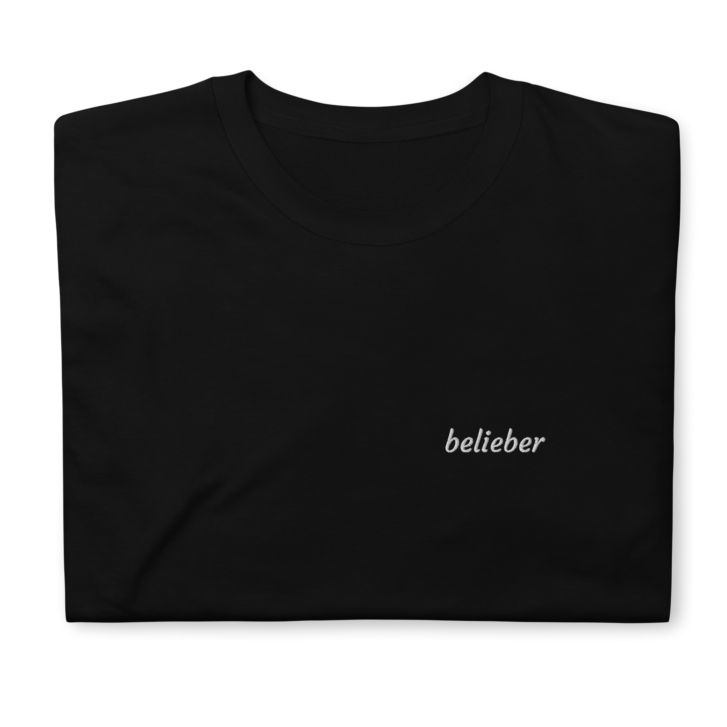 Belieber T-Shirt – Trendy Unisex Tee for Justin Bieber Fans with Bold Belieber Embroidery