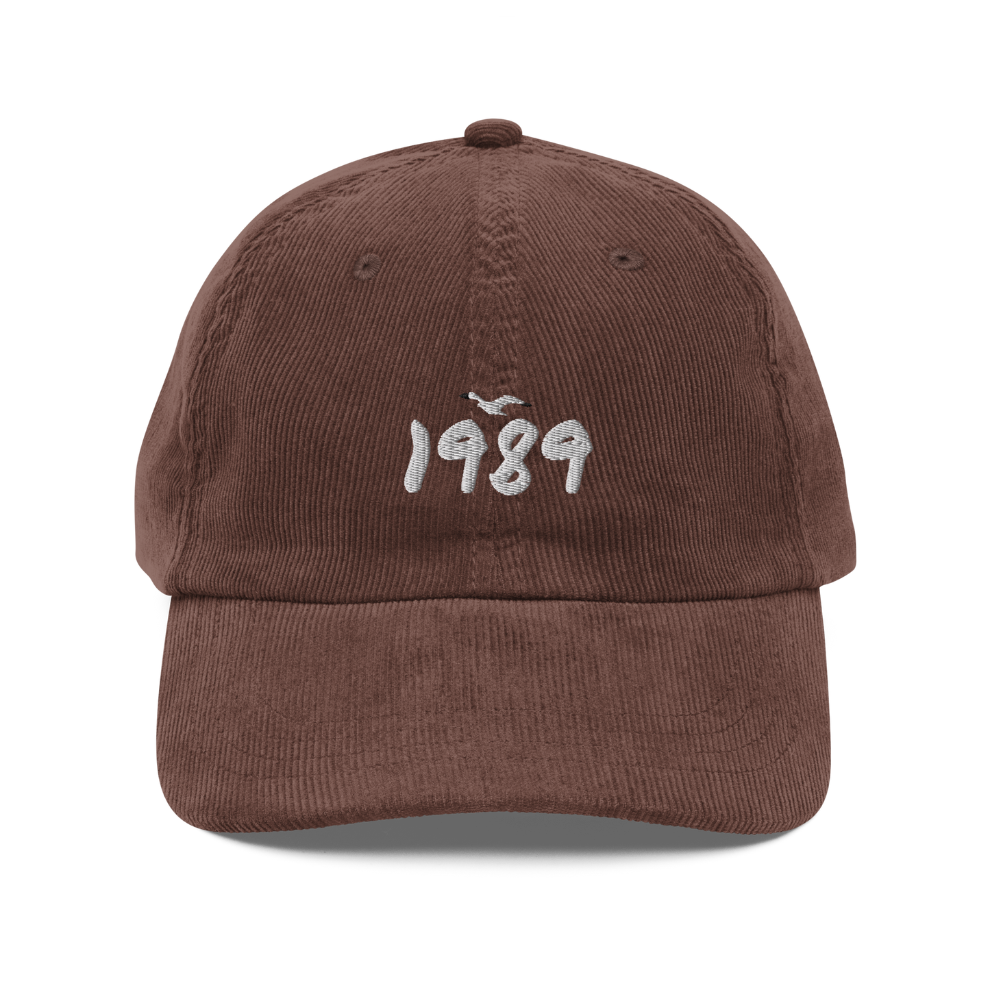 Taylor Swift 1989 album inspired brown hat with white 1989 embroidery, aesthetic Swiftie merchandise cap