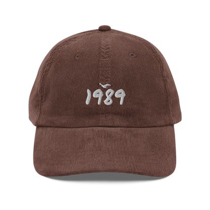 Taylor Swift 1989 album inspired brown hat with white 1989 embroidery, aesthetic Swiftie merchandise cap