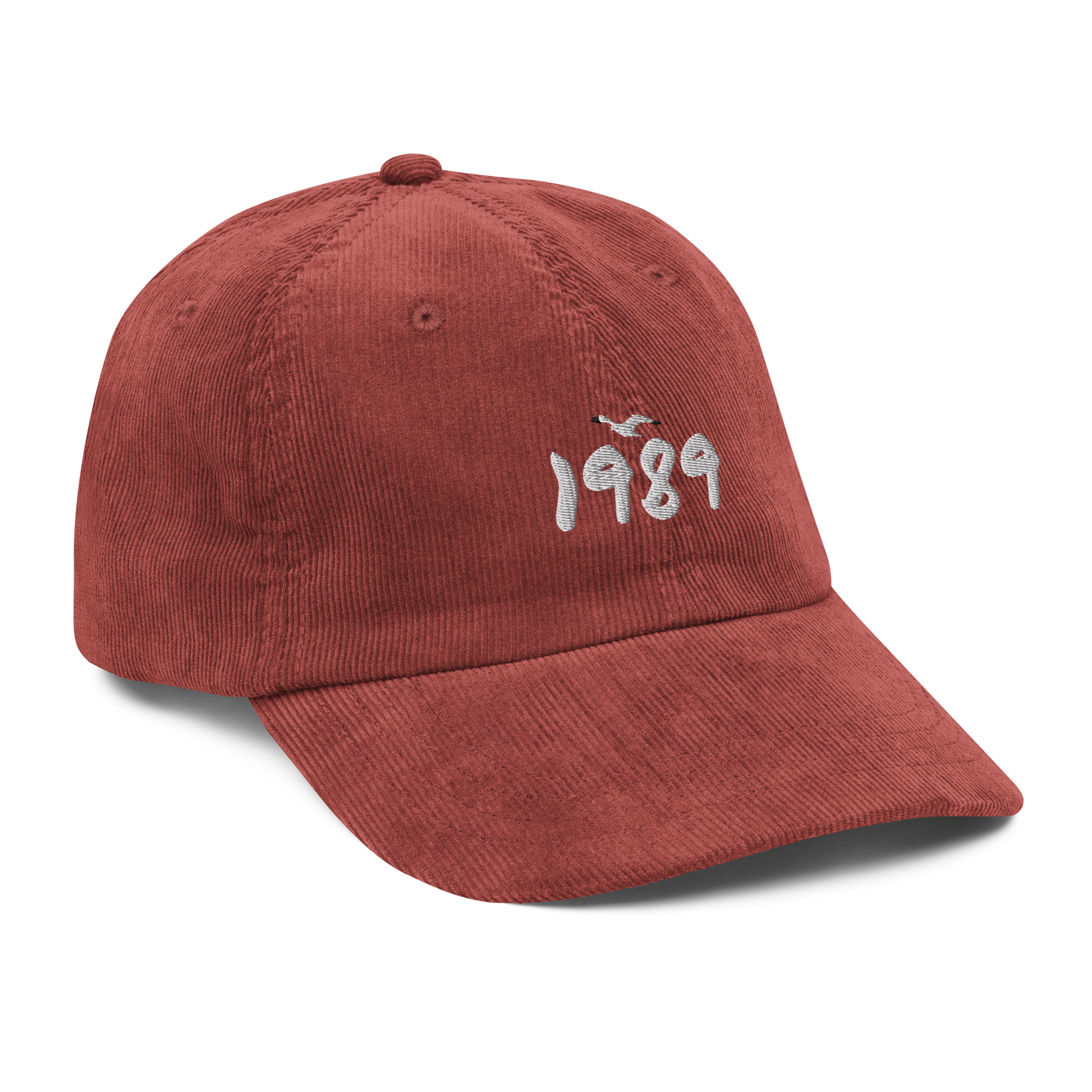 Taylor Swift 1989 album inspired burgundy hat with white 1989 embroidery, aesthetic Swiftie merchandise cap
