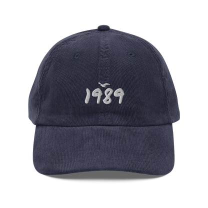 Taylor Swift 1989 album inspired navy blue hat with white 1989 embroidery, aesthetic Swiftie merchandise cap