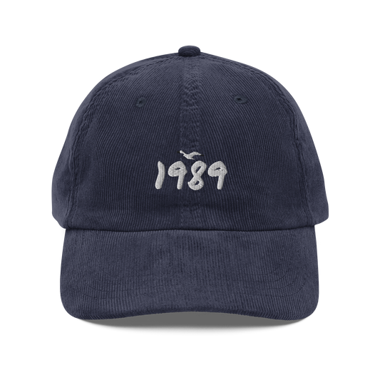 Taylor Swift 1989 album inspired navy blue hat with white 1989 embroidery, aesthetic Swiftie merchandise cap