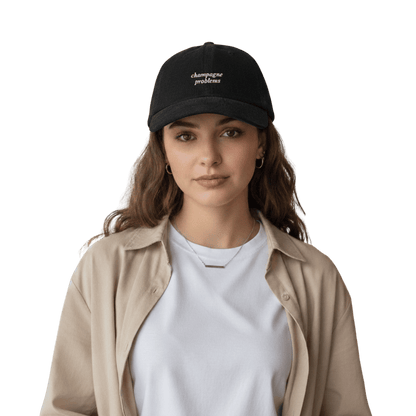 Taylor Swift Champagne Problems black baseball cap - Taylor Swift themed merch hat for fans, stylish pop culture accessory