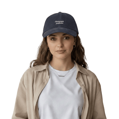 Taylor Swift Champagne Problems navy baseball cap - Taylor Swift themed merch hat for fans, stylish pop culture accessory