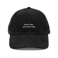 Taylor Swift ‘Fuck the Patriarchy’ black baseball cap featuring bold feminist slogan, pop culture inspired merch for Swifties