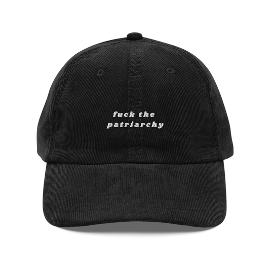 Taylor Swift ‘Fuck the Patriarchy’ black baseball cap featuring bold feminist slogan, pop culture inspired merch for Swifties