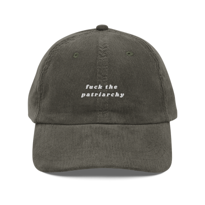 Taylor Swift ‘Fuck the Patriarchy’ olive baseball cap featuring bold feminist slogan, pop culture inspired merch for Swifties