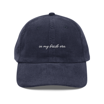 Navy embroidered ‘in my bride era’  hat, minimalist wedding-era baseball cap inspired by Taylor Swift aesthetic, perfect for brides-to-be, engagement gifts, bachelorette outfits, and romantic bridal style