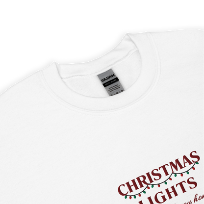 White Christmas Lights sweatshirt inspired by Coldplay lyrics ‘lights will guide you home’ 