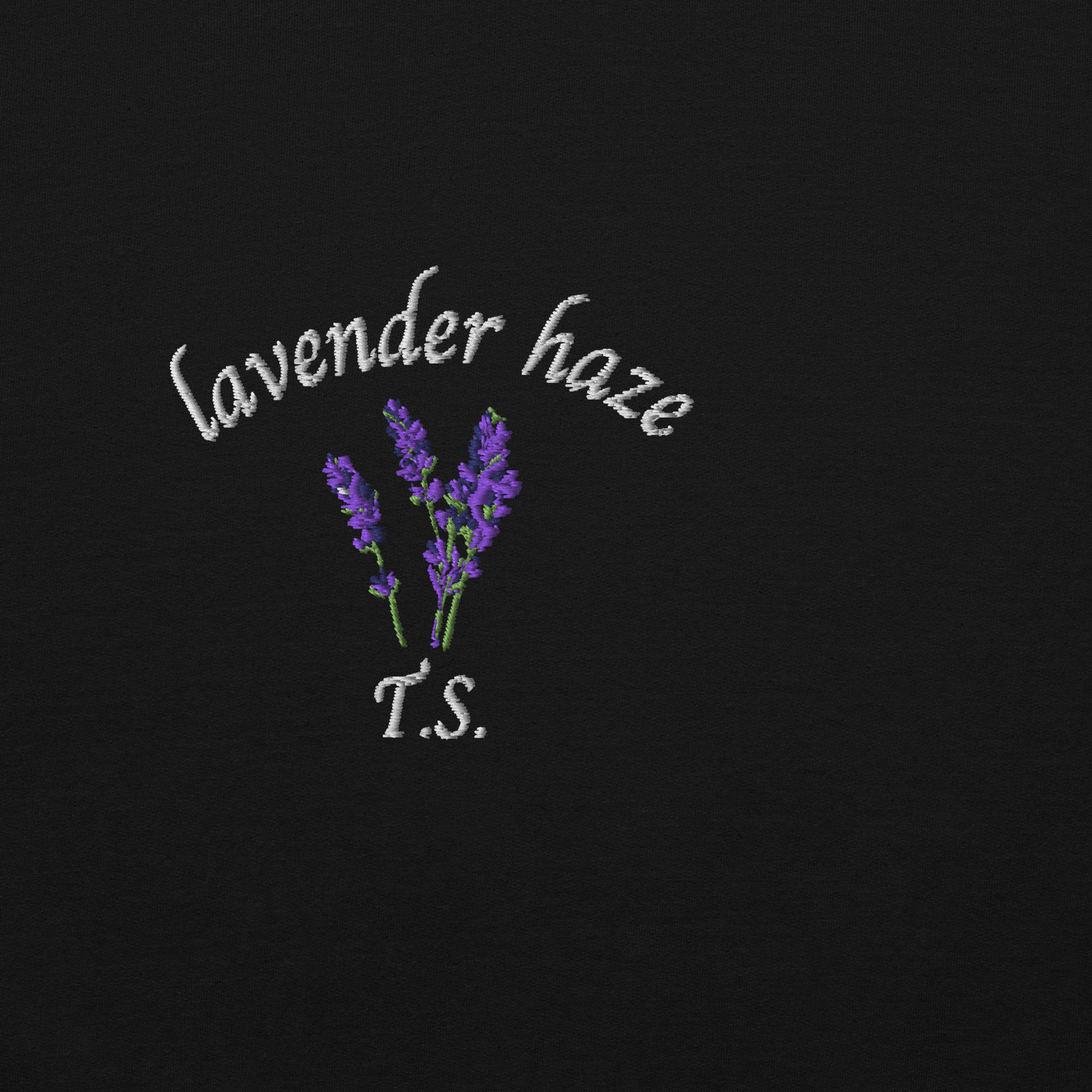 Black Taylor Swift “Lavender Haze” sweatshirt with soft pastel design inspired by the Lavender Haze era, cozy unisex fan merch pullover perfect for Swifties and everyday wear