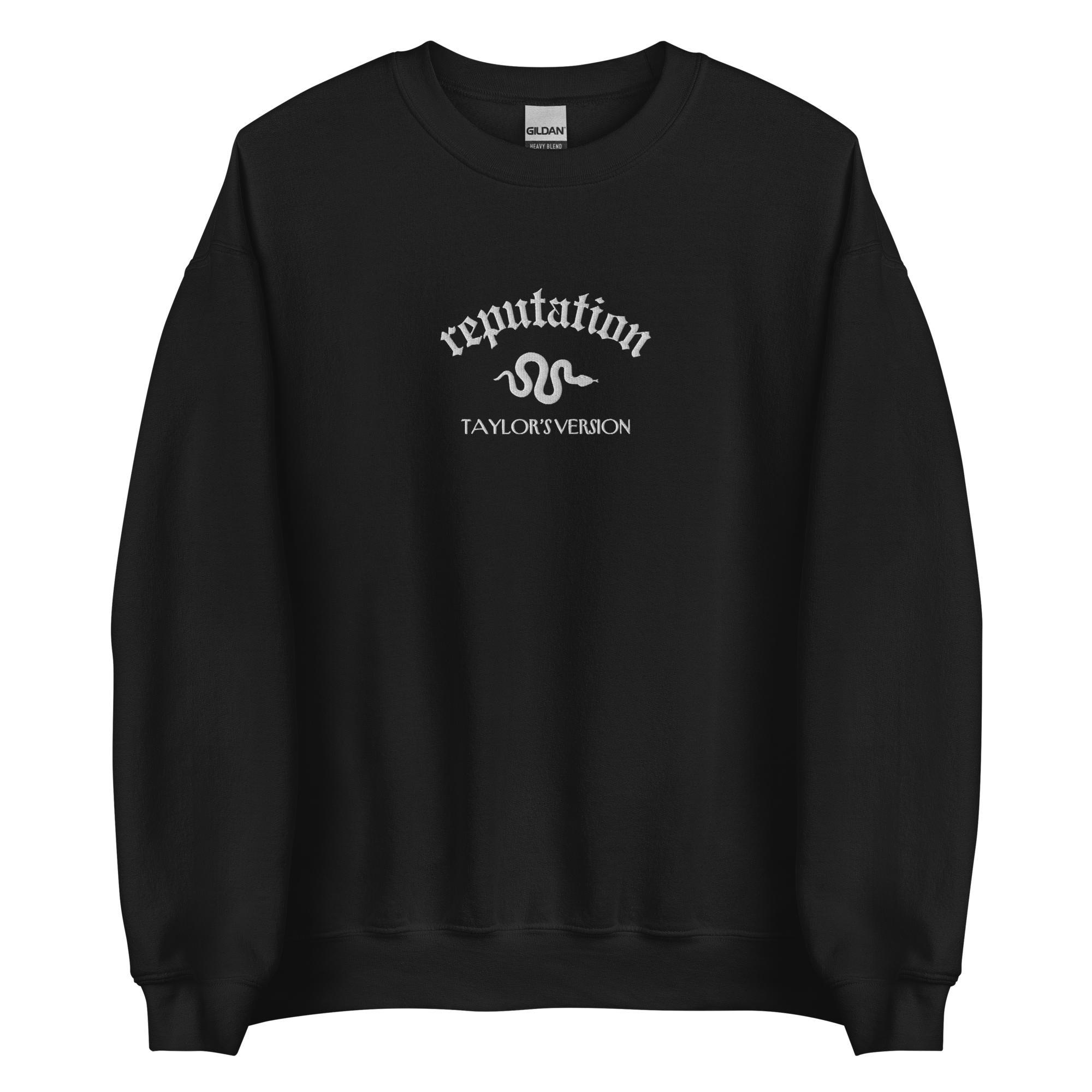 Black Reputation Sweatshirt inspired by Taylor Swift, perfect for Swifties