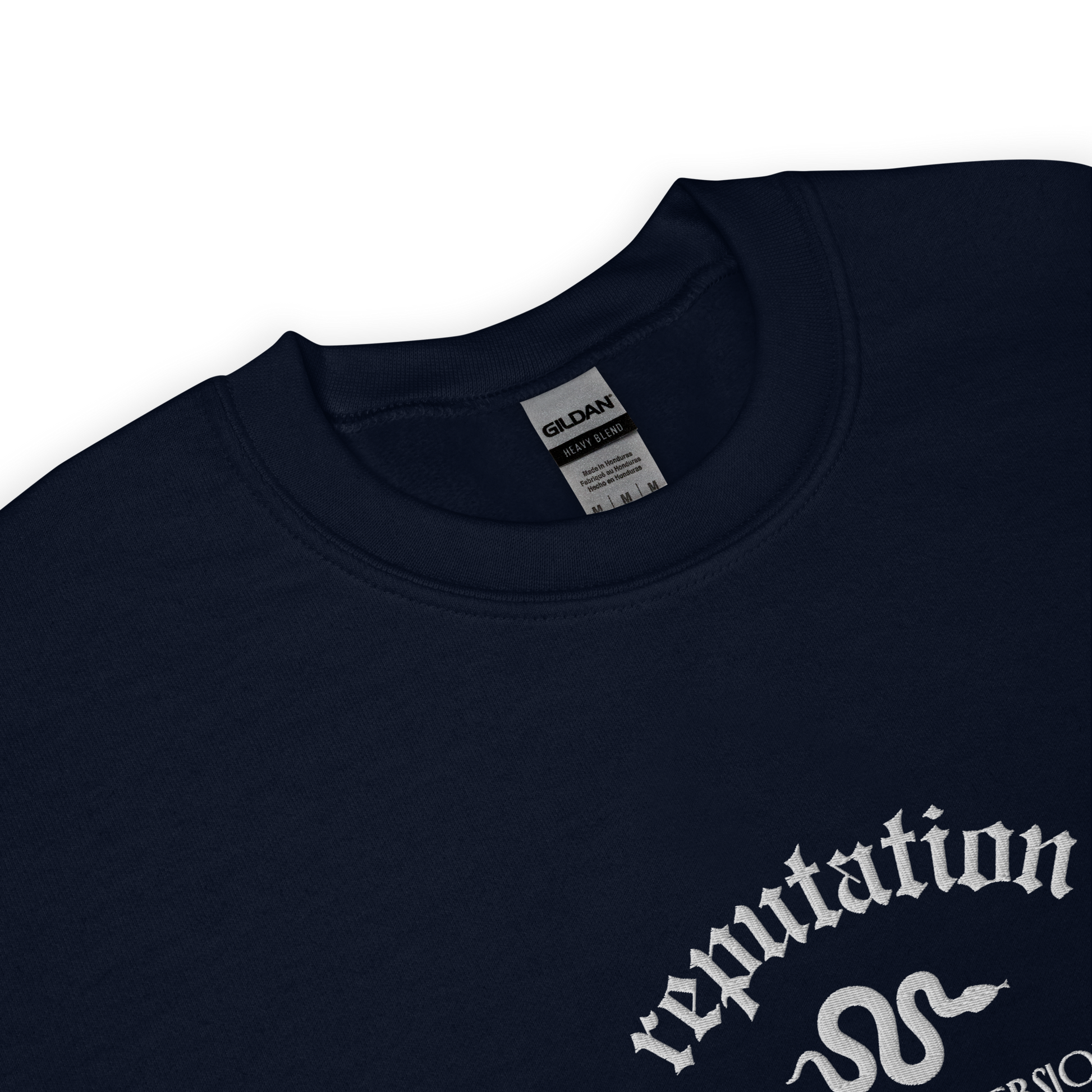 Navy Reputation Sweatshirt inspired by Taylor Swift, perfect for Swifties