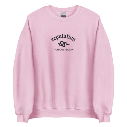 Pink Reputation Sweatshirt inspired by Taylor Swift, perfect for Swifties