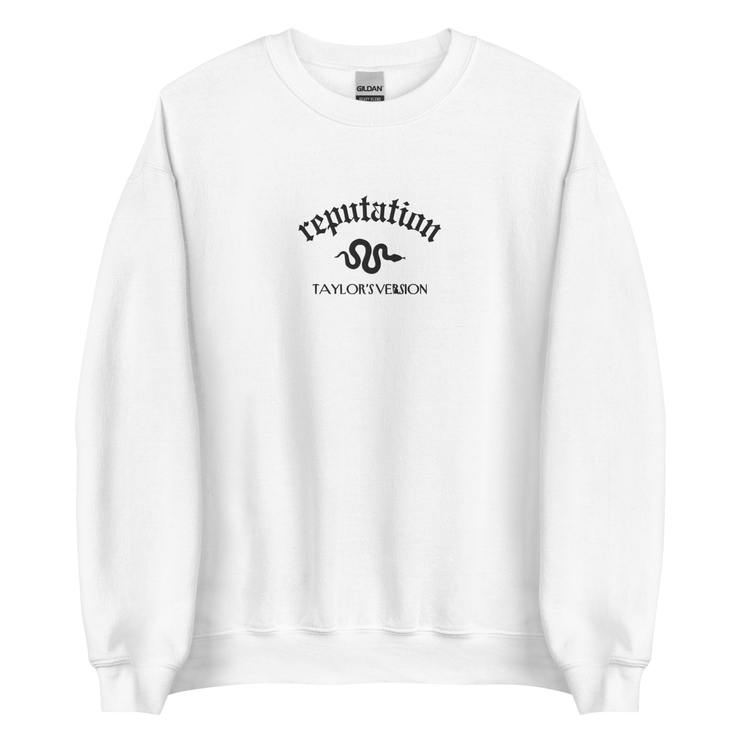 White Reputation Sweatshirt inspired by Taylor Swift, perfect for Swifties