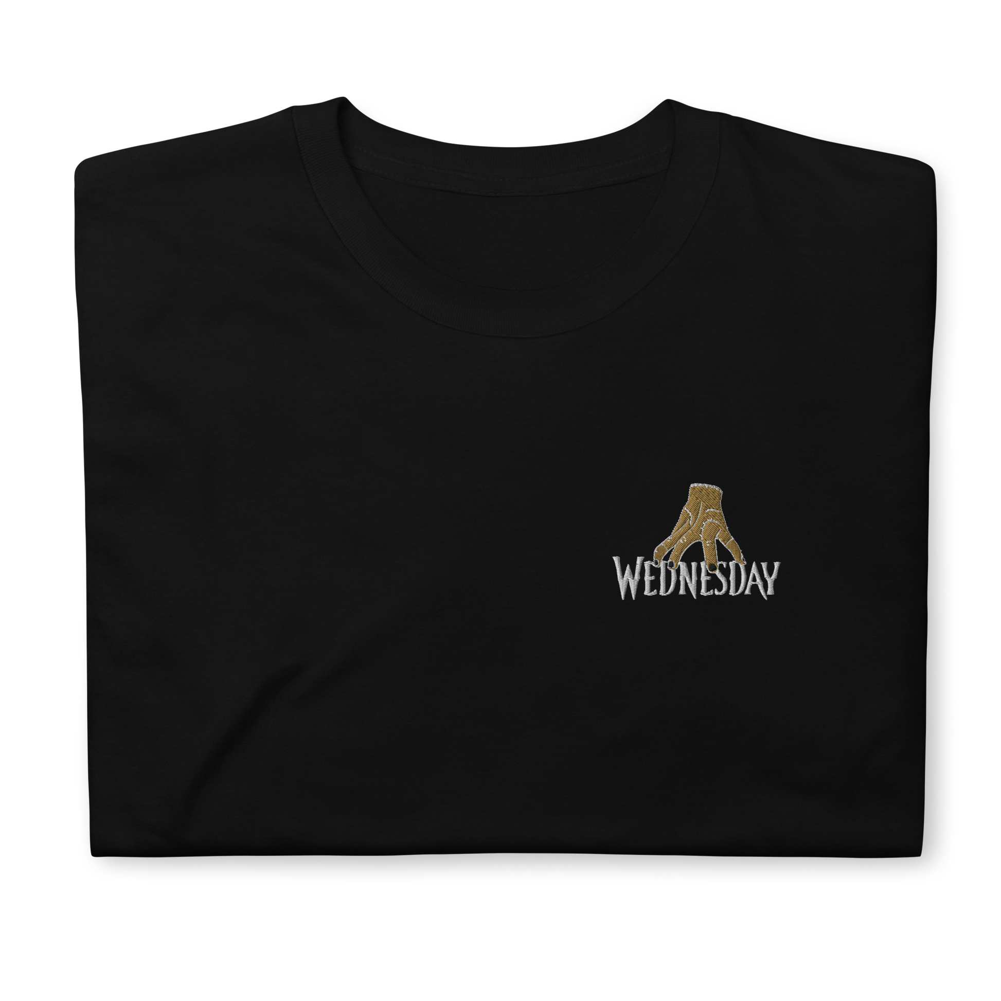 Black Wednesday T-Shirt – Trendy Unisex Tee for Addams Family Fans with Bold Hand Embroidery