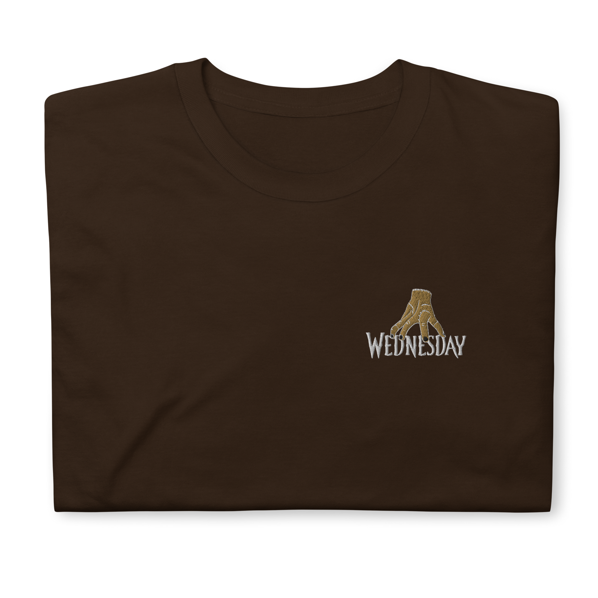 Chocolate Wednesday T-Shirt – Trendy Unisex Tee for Addams Family Fans with Bold Hand Embroidery