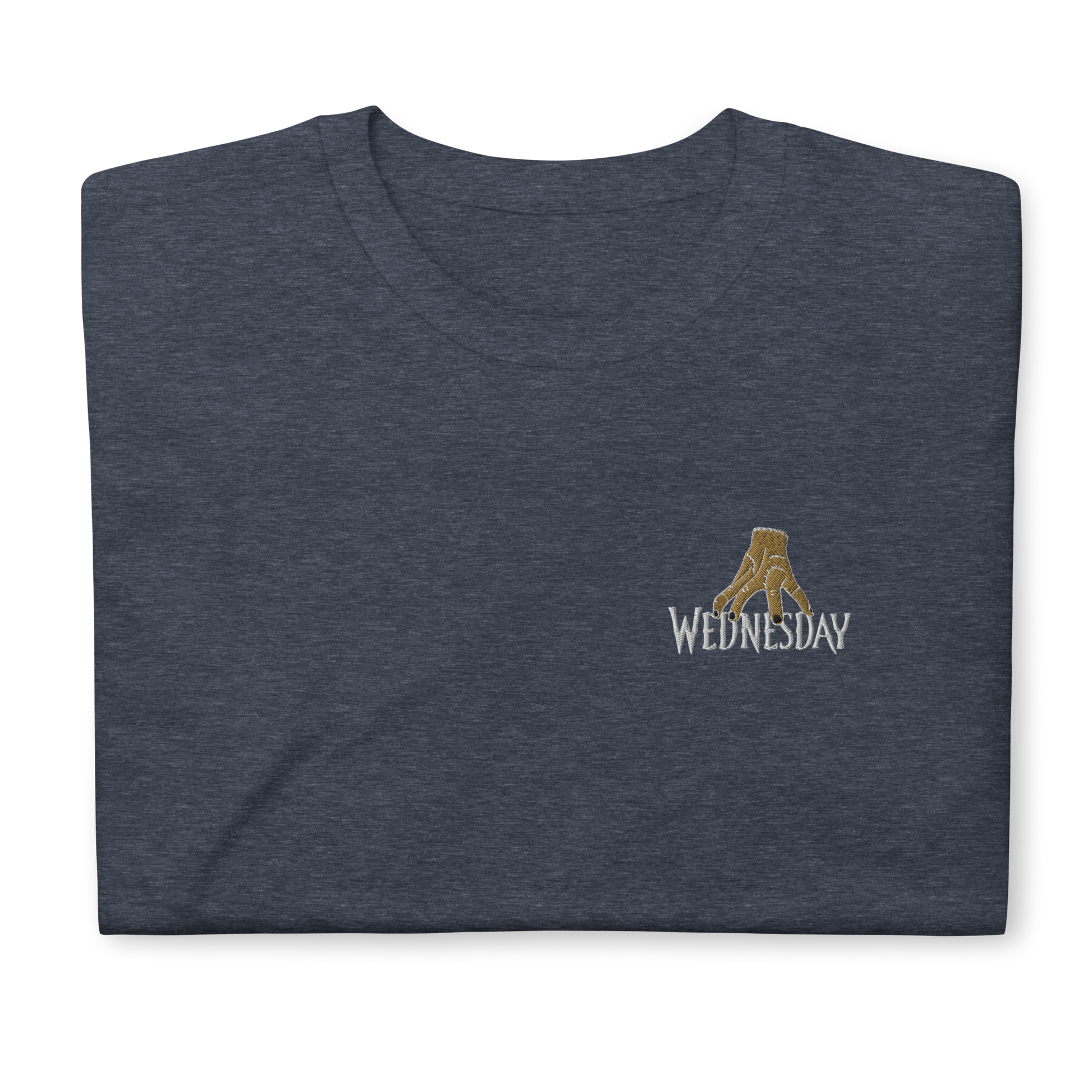 Heather Wednesday T-Shirt – Trendy Unisex Tee for Addams Family Fans with Bold Hand Embroidery