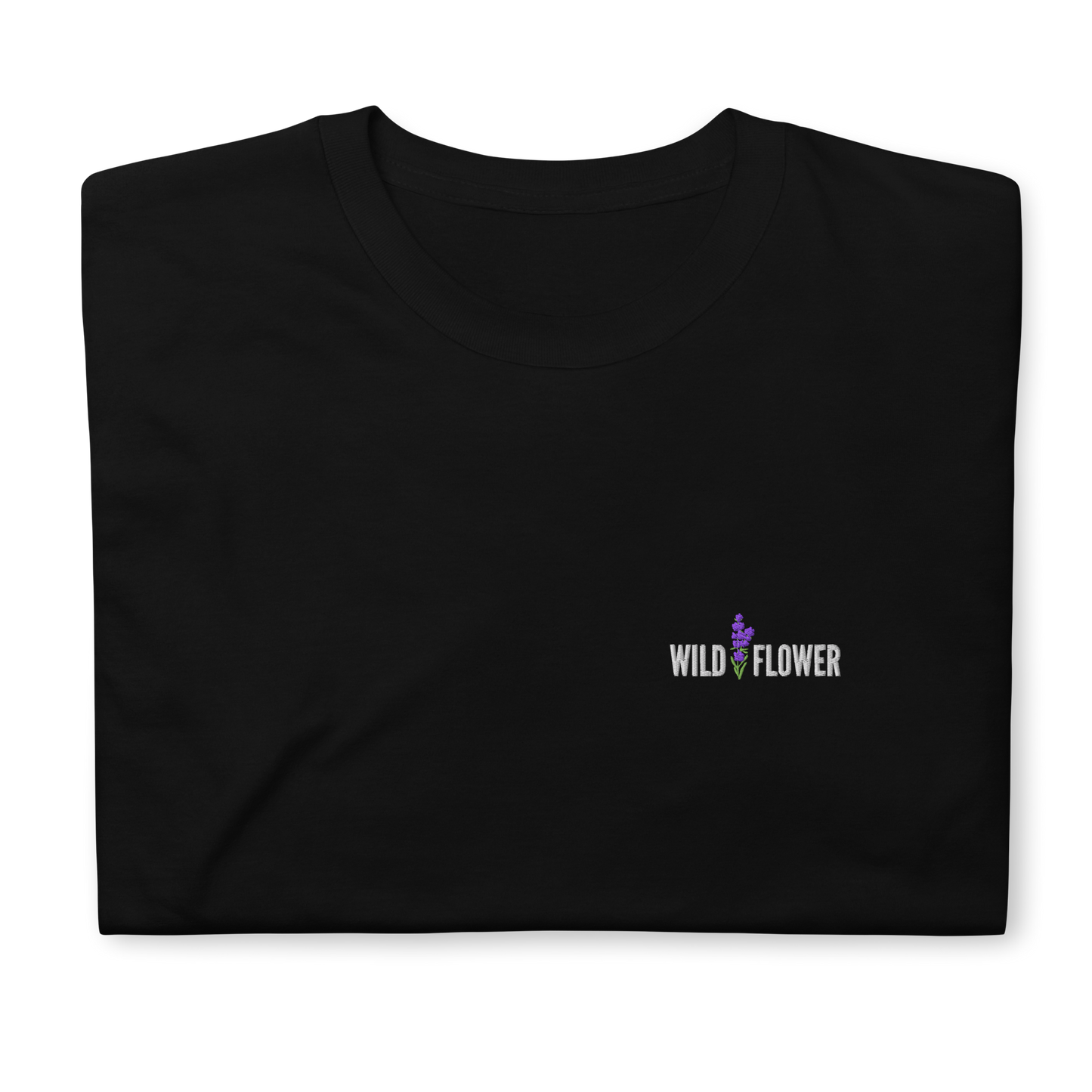 Black Wildflower T-Shirt – Trendy Unisex Tee for Billie Eilish Fans with Wildflower Embroidery