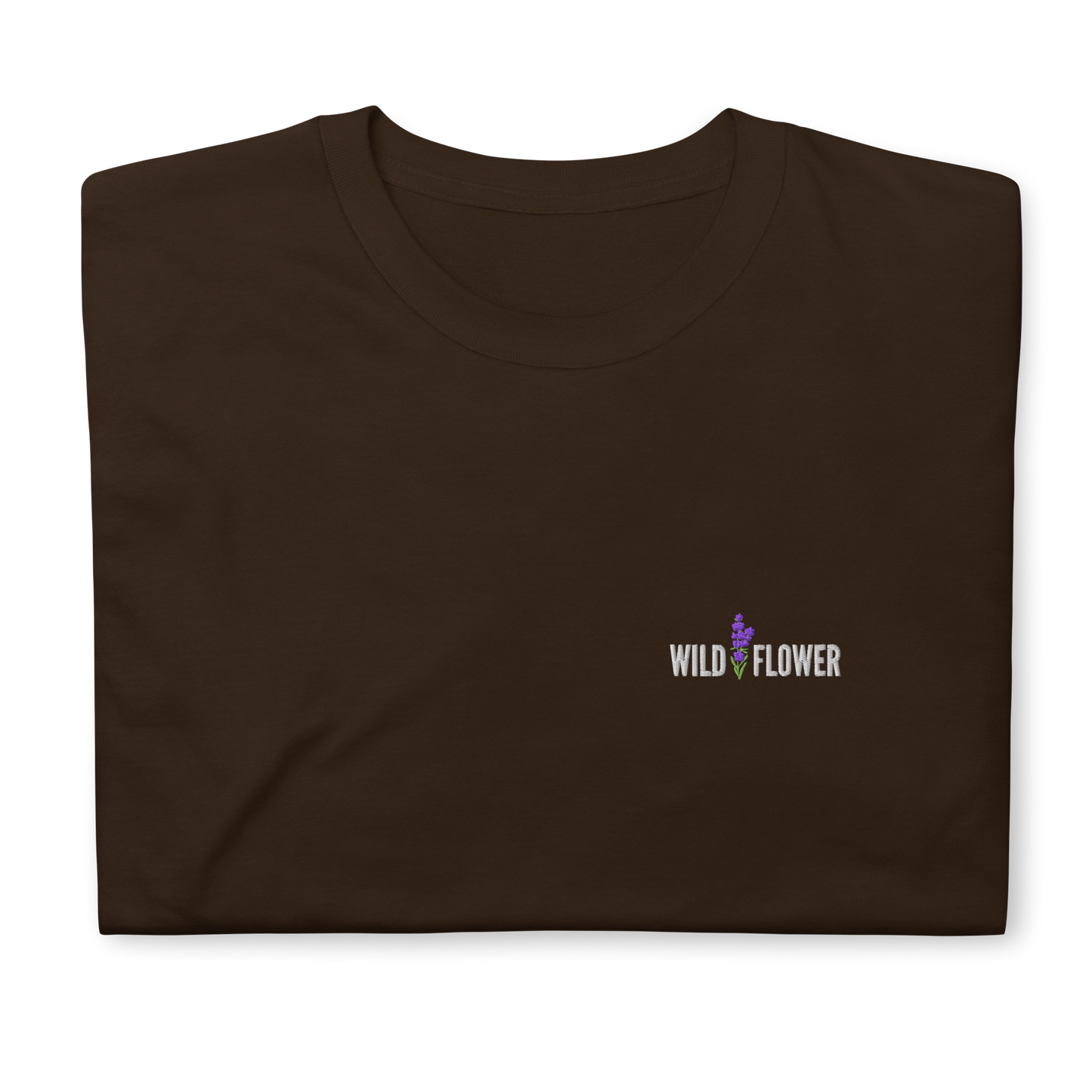 Brown Wildflower T-Shirt – Trendy Unisex Tee for Billie Eilish Fans with Wildflower Embroidery