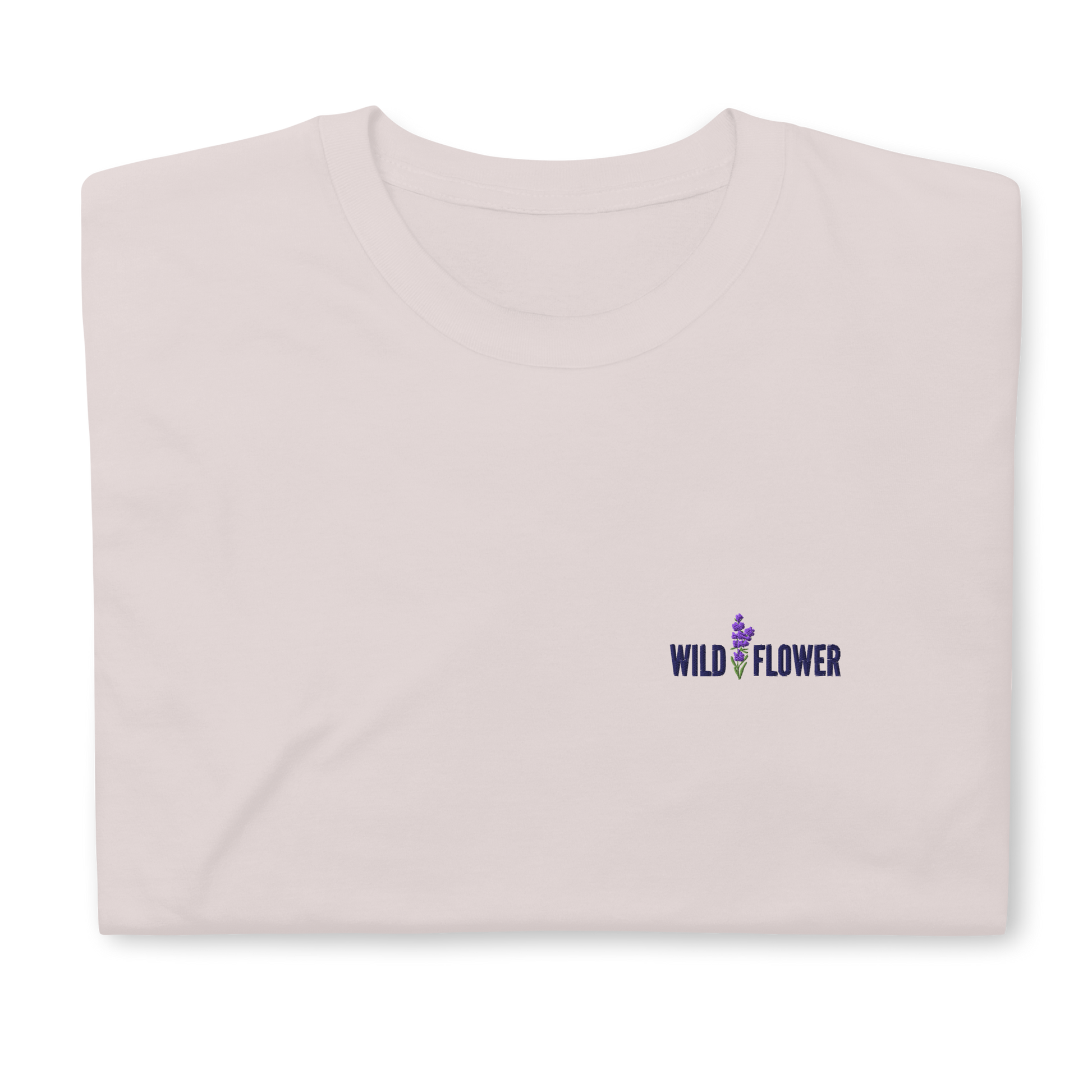 Grey Wildflower T-Shirt – Trendy Unisex Tee for Billie Eilish Fans with Wildflower Embroidery