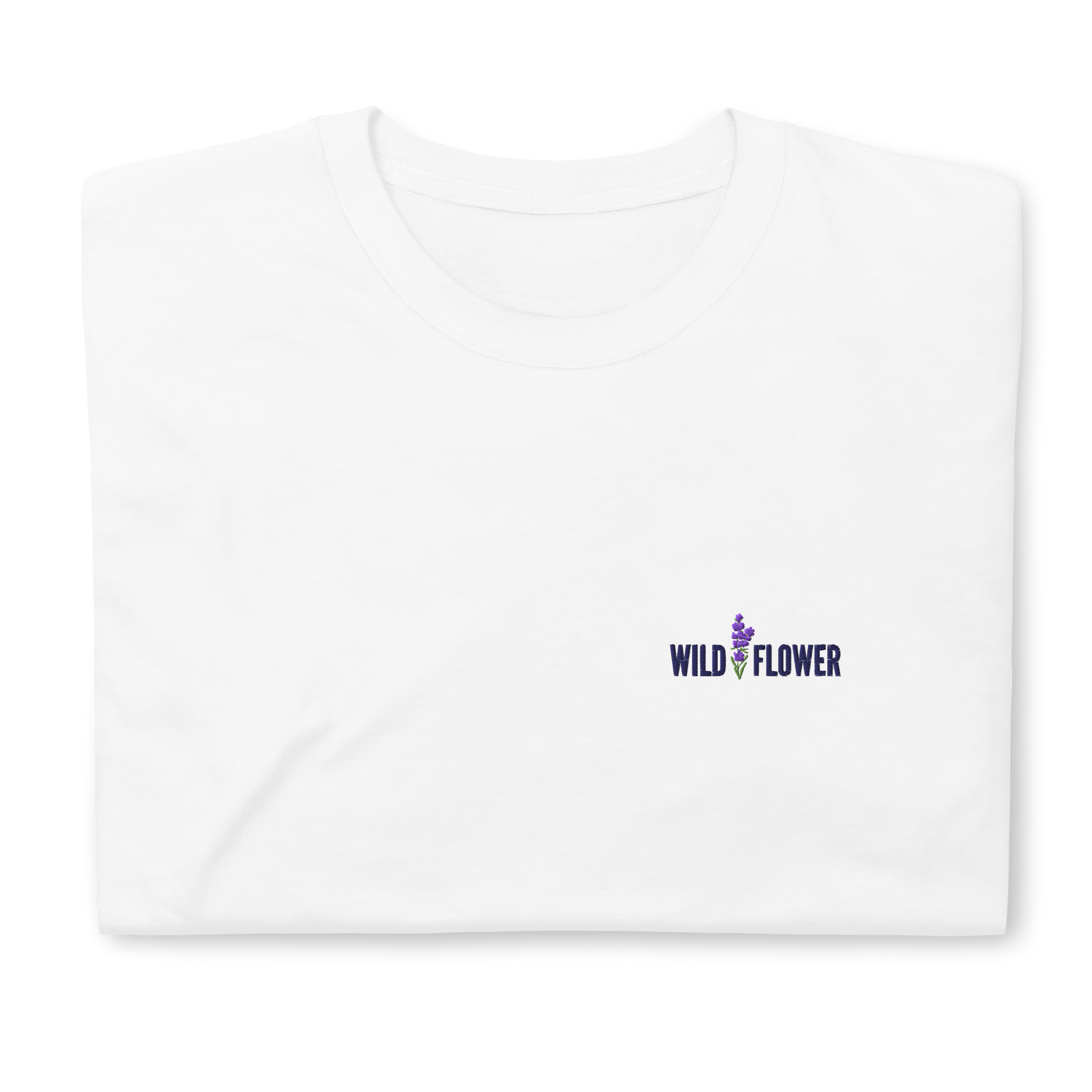 White Wildflower T-Shirt – Trendy Unisex Tee for Billie Eilish Fans with Wildflower Embroidery